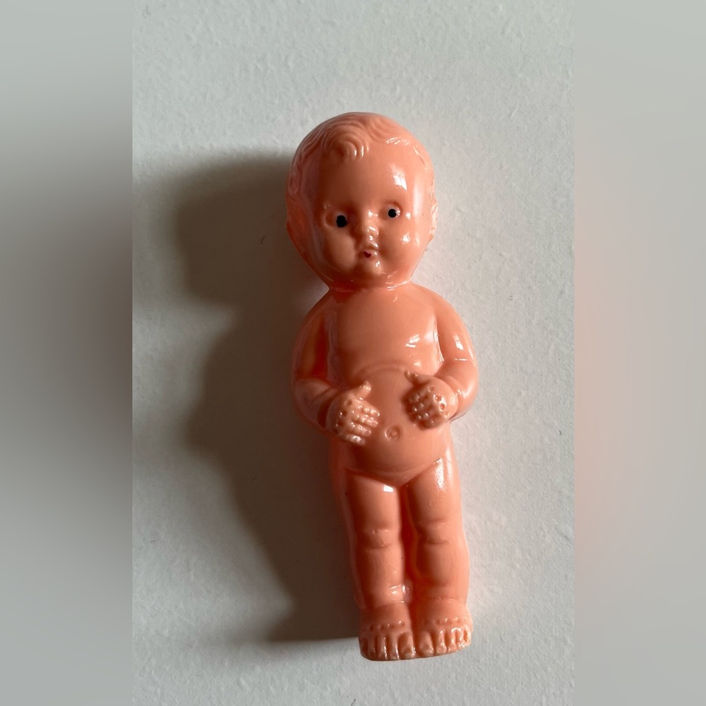 Vintage Celluloid Hard Plastic Baby Doll, BEST USA, 3 1/4" inches tall-kewpie